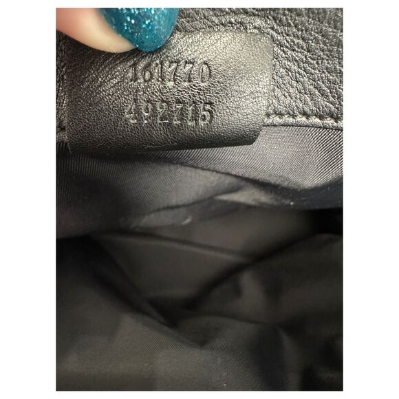 Gucci Guccissima Tote Bag Black Leather GG Pattern Shoulder Bag 161770 - Picture 9 of 10